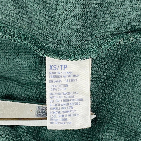 American Eagle Men's XS T-Shirt Green Long Sleeve Logo Graphic Rib Knit Tee BX30 - Picture 3 of 4